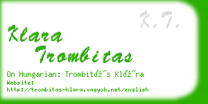 klara trombitas business card